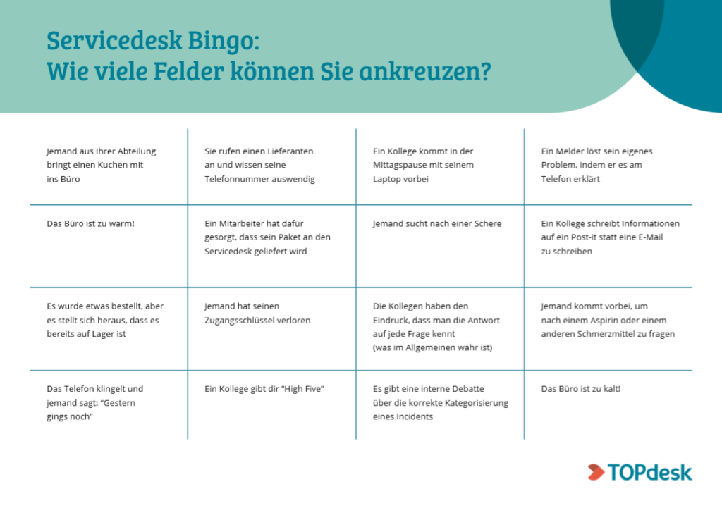 Servicedesk Bingo
