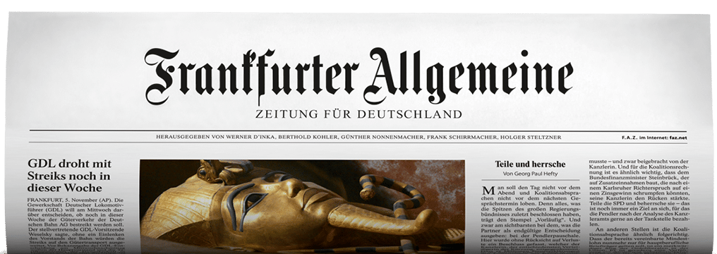 Bild einer Ausgabe der Frankfurter Allgemeine Zeitung (F.A.Z.).
