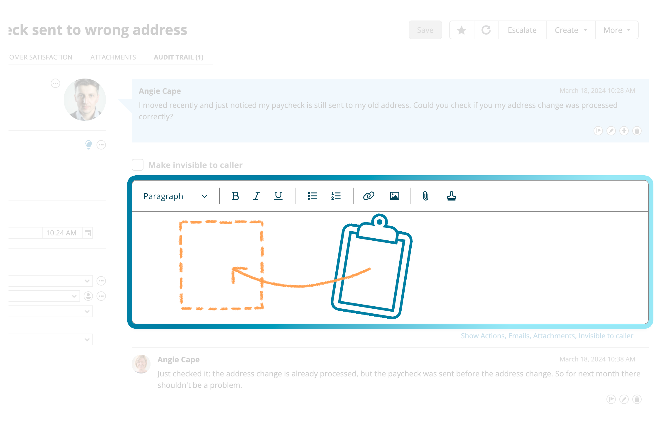 Paste images in Incident Management