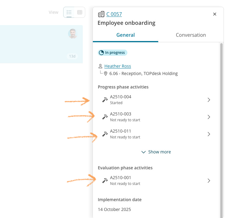 Extensive change activities in Task Board