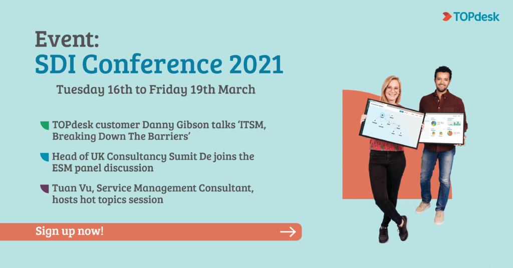 TOPdesk sponsor SDI Conference 2021 TOPdesk